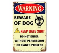 Panneau « Beware of Dog » pour clôture, panneau d'avertissement pour chien « Do Not Enter » - Panneau en métal pour extérieur - Beware of Dogs No Trespassing - Do Not Open Gate - 20,3 x 30,5 cm