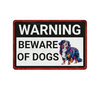 Panneau « Beware of Dogs » - Montagne bernoise « Beware of Dog » - Plaque en métal d'aluminium - Panneau d'avertissement pour clôture, portail, cour, décoration murale - 20,3 x 30,5 cm