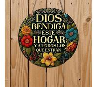 Panneau « Blessing Home » - Motif floral d'inspiration espagnole avec message réconfortant - Décoration murale réconfortante pour entrée, cuisine ou comme cadeau culturel