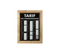 Panneau Bois brut "TARIF DES CONSOMMATIONS" traditionnel 60 x 40 cm