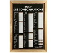 Panneau Bois brut "TARIF DES CONSOMMATIONS" traditionnel format A1 Interface PLV 5
