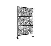 Panneau brise vue décoratif paravent extérieur motif végétal métal noir