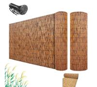 Panneau brise-vue en bambou naturel - 1,8 m de haut - Clôture de balcon extérieure résistante aux intempéries - Facile à couper - Pour terrasse et jardin - 5,2 m de long (marron, largeur 1,4 m)