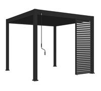 Panneau brise-vue - OMBREA - Ventelles horizontales - 1 m - Aluminium - Anthracite