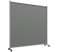 Panneau Brise-Vue Paravent Extérieur Sur Roulettes - Autoportant - Dim. 183l X 30l X 181h Cm - Gris