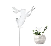 Panneau Bunny Yard,Bunny Yard Stakes | Poteaux en fer pour jardin,Décorations extérieures, panneaux avec lapin blanc pour jardin, patio, pelouse, cour , trottoir