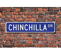 Panneau cadeau Chinchilla Décoration Lover Chinchilla Ranch Porte en métal pour extérieur et intérieur Panneau de rue 10,2 x 40,6 cm