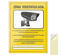 Panneau caméra de surveillance en aluminium 20 x 15 cm - Zone de vidéosurveillance homologuée RGPD - Plaque de sécurité intérieure et extérieure légère et résistante (1)