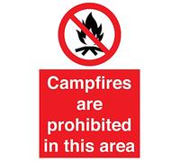 Panneau Campfires are prohibited this area - 400 x 600 mm - A2P