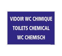 Panneau Camping Vidoir WC Chimique - Protection Anti-UV - Dimensions 210x300 mm - Plastique Rigide PVC 1,5 mm