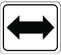 Panneau carré et rond en métal noir avec flèche gauche et droite 30,5 x 30,5 cm