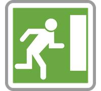 Panneau carré issue de secours vers la droite 900 CE30a cl2 - NADIA SIGNALISATION - CAR900E2CE30a