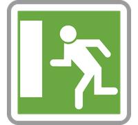 Panneau carré Issue de secours vers la gauche 900 ECOLIGN CE30b cl2 - NADIA SIGNALISATION - CAR900E2CE30b