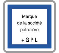 Panneau carré Marque Poste Distribution Carburant GPL 350 Ecolign CE15f cl1 - NADIA SIGNALISATION - CAR350E1CE15f