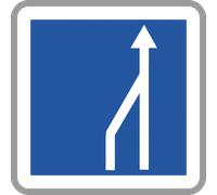 Panneau carré Réduction voies route à chaussées séparées 900 Ecolign C28ex1 cl1 - NADIA SIGNALISATION - CAR900E1C28ex1