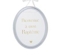 PANNEAU CARTON BIENVENUE BAPTÊME 35X43CM BLEU