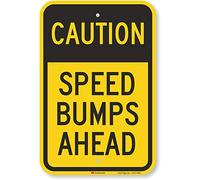 Panneau « Caution - Speed Bumps Ahead » par SmartSign | 30,5 x 45,7 cm 3 m en aluminium réfléchissant haute intensité