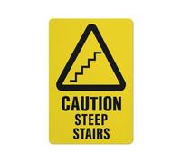 Panneau « Caution Steep Stairs » - Feuille réfléchissante en aluminium antirouille - Résistant aux intempéries - Imperméable - Facile à monter - 20,3 x 30,5 cm
