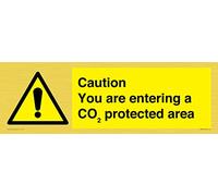Panneau « Caution you are enter a CO↓ protected area » - 450 x 150 mm - L41