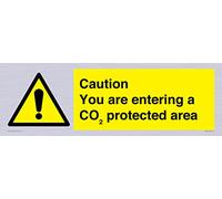 Panneau « Caution you are enter a CO↓ protected area » - 600 x 200 mm - L62