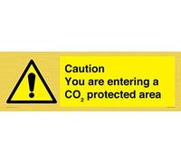 Panneau « Caution you are enter a CO↓ protected area » - 600 x 200 mm - L62