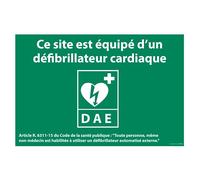 Panneau - Ce site est équipé d'un défibrillateur cardiaque - ISO 7010 - 420 x 280 mm - Vinyle