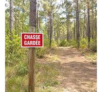 Panneau CHASSE GARDÉE Alu 30X20cm à l'unité