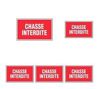Panneau Chasse interdite - Rigide 330x200mm - 4160122 (Lot de 5) Blanc