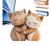 Panneau Chat,Décor Chat en Bois pour Maison - Décoration Bureau Animaux pour Étagère Bibliothèque Amoureux Chats Chambre Entrée Anniversaire Noël Vacances