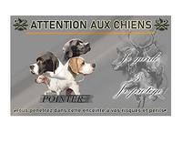 Panneau chien de garde personnalisée pointer anglais - pré perforée et vis proposées. De 30 cm à 15 cm…