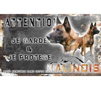 Panneau chien personnalisée malinois militaire - pré percée et vis fournies. De 30 à 15 cm
