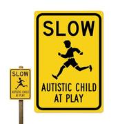 Panneau « Children at Play » - Antirouille - Haute visibilité - Réfléchissant par les temps - Signalisation d'avertissement de ralentissement - Pour rue, pelouse, quartiers, écoles, parc