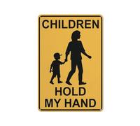 Panneau « Children Hold My Hand » - 20,3 x 30,5 cm - En aluminium antirouille - Pour la maison, les affaires, la cour