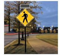 Panneau Clignotant À LED À Énergie Solaire Pour Passage Piéton, Balise De Sécurité Routière Réfléchissante Pour Rues Et Passages Piétons, Destinée À Améliorer Visibilité Pour Conducteurs(24")