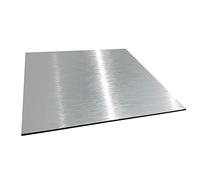 Panneau Composite Aluminium Brossé épaisseur 2 mm. Plaque alu avec au Centre un Polyéthylène (PVC) - 30 x 20 cm (300 x 200 mm) -