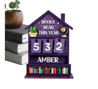 Panneau Compteur De Livres | Compteur de Lecture Manuel en Bois Rustique Décoratif pour la Maison - Écriteau De Lecture Pour Amateur De Livres - Pour Étagère Bureau Salle D'Étude Salon