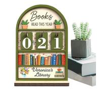 Panneau Compteur de Livres Lus Cette Année | Support en Bois pour Défi de Lecture,Traqueur de Compteur de Livres,Pour Objectif De Lecture Jusqu'à 999 Étudiant Libraire Cadeau