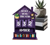 Panneau Compteur De Livres - Tracker de Lecture Manuel Décoratif en Bois Rustique pour la Maison,Écriteau Compteur De Lecture Pour Amateur De Livres,Pour Décor D'Étagère, Table, Bureau À