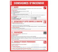 Panneau consignes d'incendie 40 x 30 cm polystyrène choc