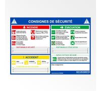 Panneau - Consignes sécurité incendie 297x420 mm - A3 - ISO 7010