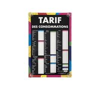 Panneau "CONSOMMATIONS COURANTES" moderne dimensions 60 x 40 cm avec fixation ventouses