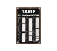 Panneau "CONSOMMATIONS COURANTES" traditionnel dimensions 60 x 40 cm avec fixation ventouses