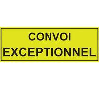 Panneau Convoi Exceptionnel Camion - Magnétique ou Adhésif - Réfléchissant Haute Visibilité - Signalisation Transport Routier Réglementaire - 110x40 ou 190x25 cm (110 x 40 cm, Adhésif)