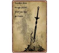 Panneau creux Bonfire Dark Souls en aluminium drôle en métal affiche d'art cadeau maison café bar décoration murale chambre porte accessoires 20,3 x 30,5 cm