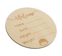 Panneau D’annonce de Naissance Rond en Bois pour -né | Basswood Plywood, Finition Faite Main et Impression Soignée, Décoration Murale pour Maison ou Pendaison de Crémaillère