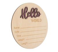 Panneau D’annonce de Naissance Rond en Bois pour -né | Photo et Prénom, Violet, Style Simple et Délicat, Accessoire Bébé pour Hôpital, Crèche ou Baby Shower