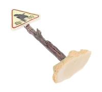 Panneau D’avertissement Requin pour Aquarium, Décoration en Résine | Triangle Rougeâtre, Motif Requin, Ornement Créatif pour Aquascaping, Adapté aux Bacs D’eau Douce au Bureau