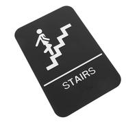 Panneau D’escalier Tactile Ada en Braille, Plastique Noir, Signalisation | Conformité Ada, Texte en Relief et Contraste Net, Pose Rapide pour Porte ou Mur Intérieur