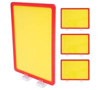 Panneau D’étiquetage Magnétique A4 Rouge pour Rayonnage D’entrepôt | Carte Inscriptible et Effaçable, Bases Aimantées Doubles, Installation sans Perçage pour Rayonnages