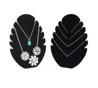Panneau D Exposition Collier Support noir en velours, organisateur de chevalet, support collier, présentoir chaîne pendentif bijoux, haute qualité(2PCS black)